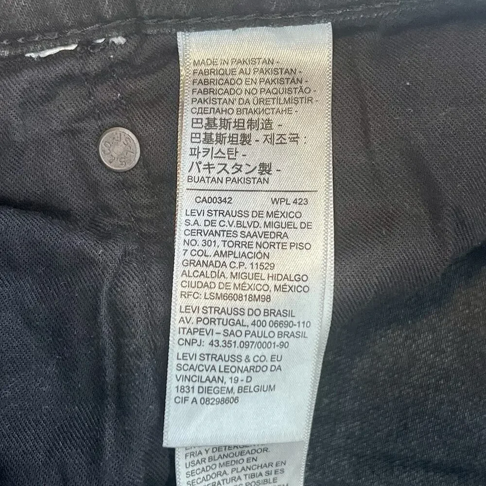 Levi’s 502 Premium Jeans Men’s W40 L32 Black Straight Taper Dark Wash